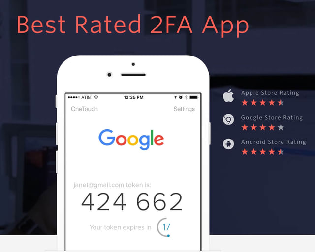 Authy two-factor authentication app screenshot