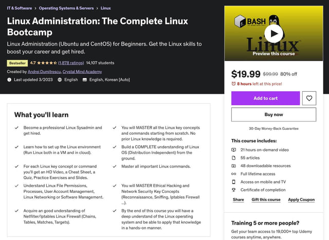 linux udemy course
