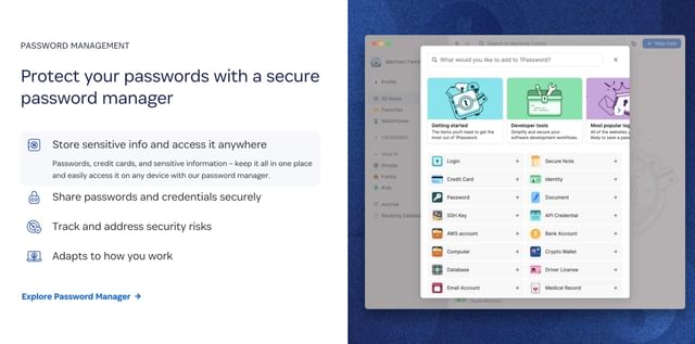 1Password password manager screenshot