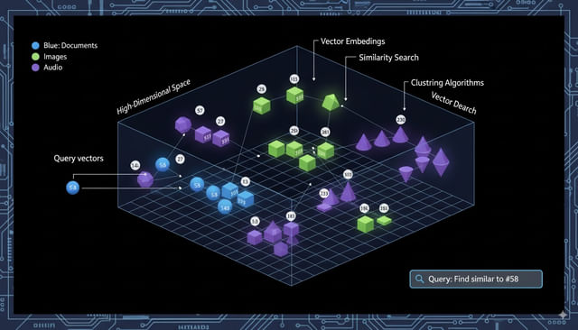 illustration of the internals of a vector database