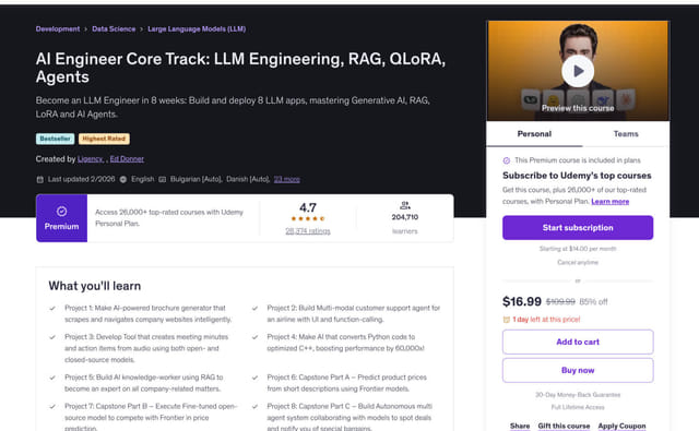 LLM Engineering: Master AI, LLMs & Agents on Udemy