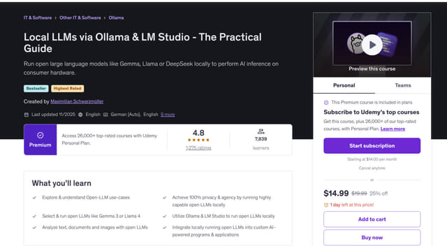 Local LLMs via Ollama & LM Studio on Udemy