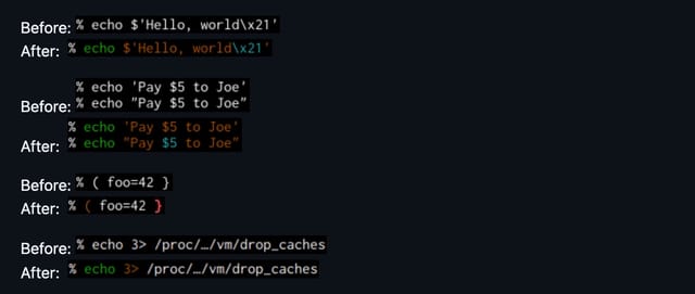 oh my zsh zsh-syntax-highlighting plugin showing valid and invalid commands